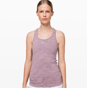 Lululemon Cool Racerback II Size 6 Purple Heather Stripe Tank Nulu